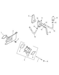 Part Location Diagram of KH-20-126-02-S Cub Cadet Bracket, Fuel Pump Mounting